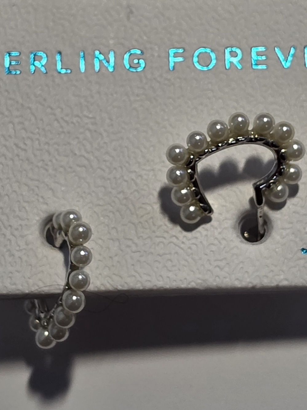 Sterling Forever Pearl Hoop Earrings - White Pearls